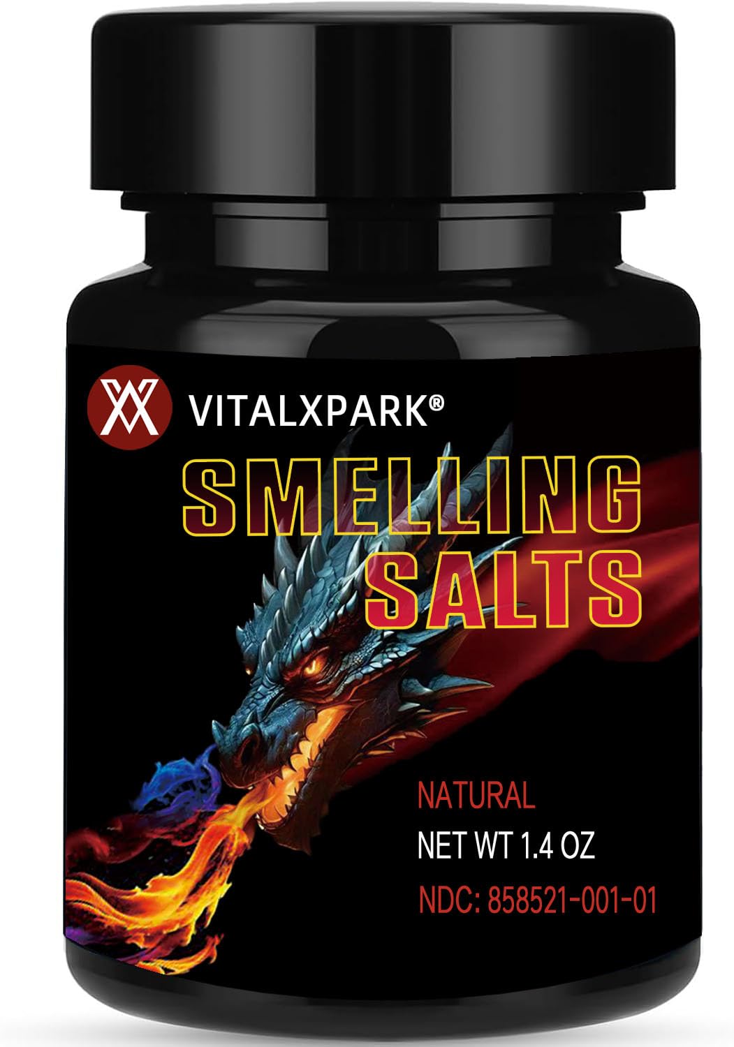 VitalXpark salts jar closeup for a rapid pre-workout energy boost.