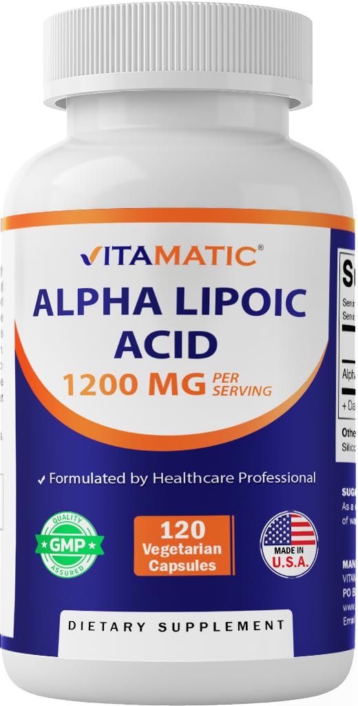 Vitamatic Alpha Lipoic Acid 1200mg per serving bottle label