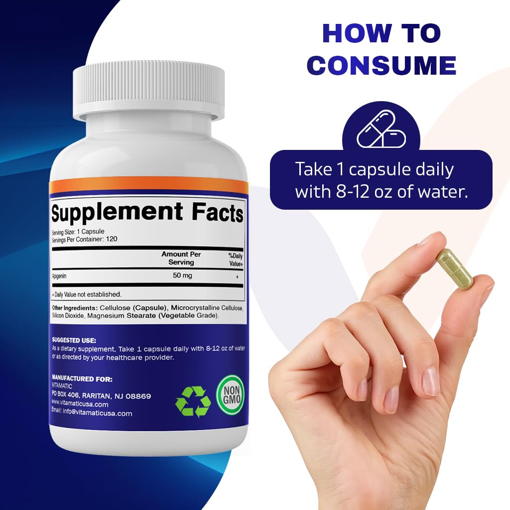 Plant-based, non-GMO Apigenin capsules