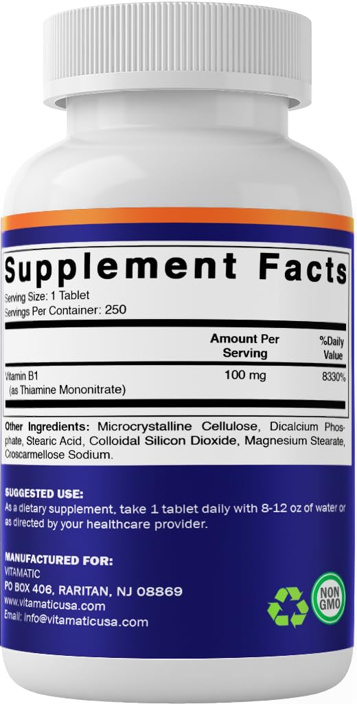 Lifestyle shot of Vitamatic B1 supplement bottle