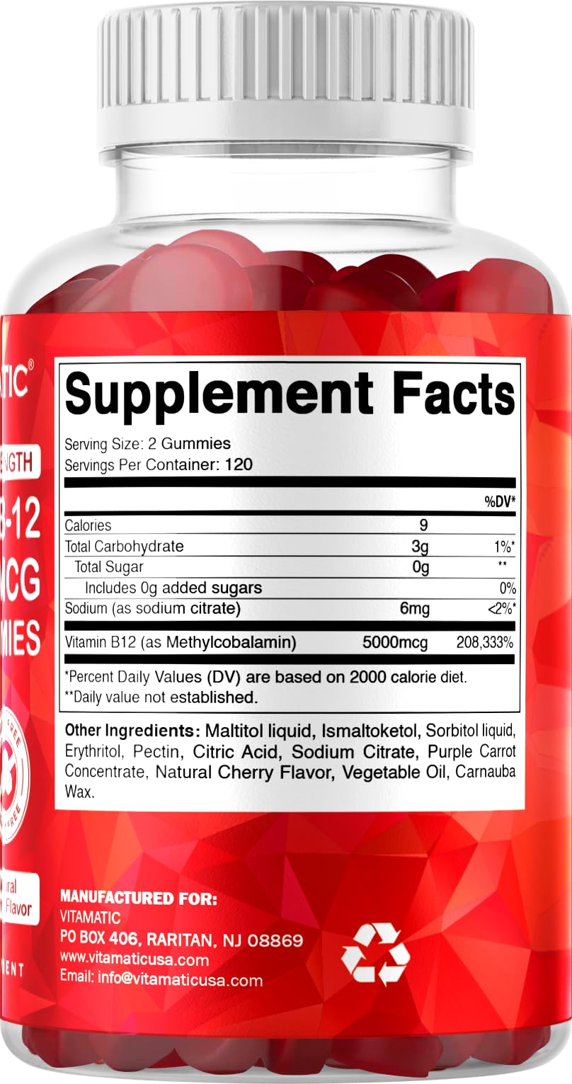 240-count bottle of Vitamatic B12 Gummies