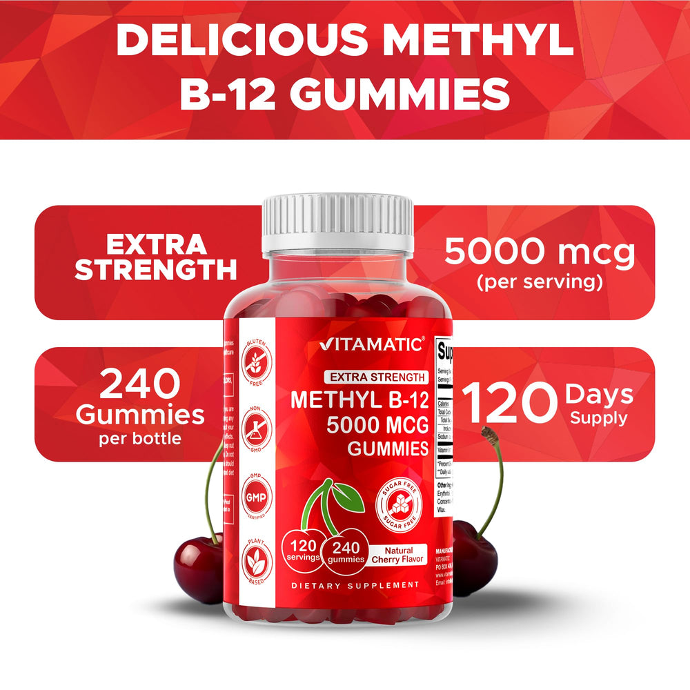 Vitamatic B12 Gummies bottle and label