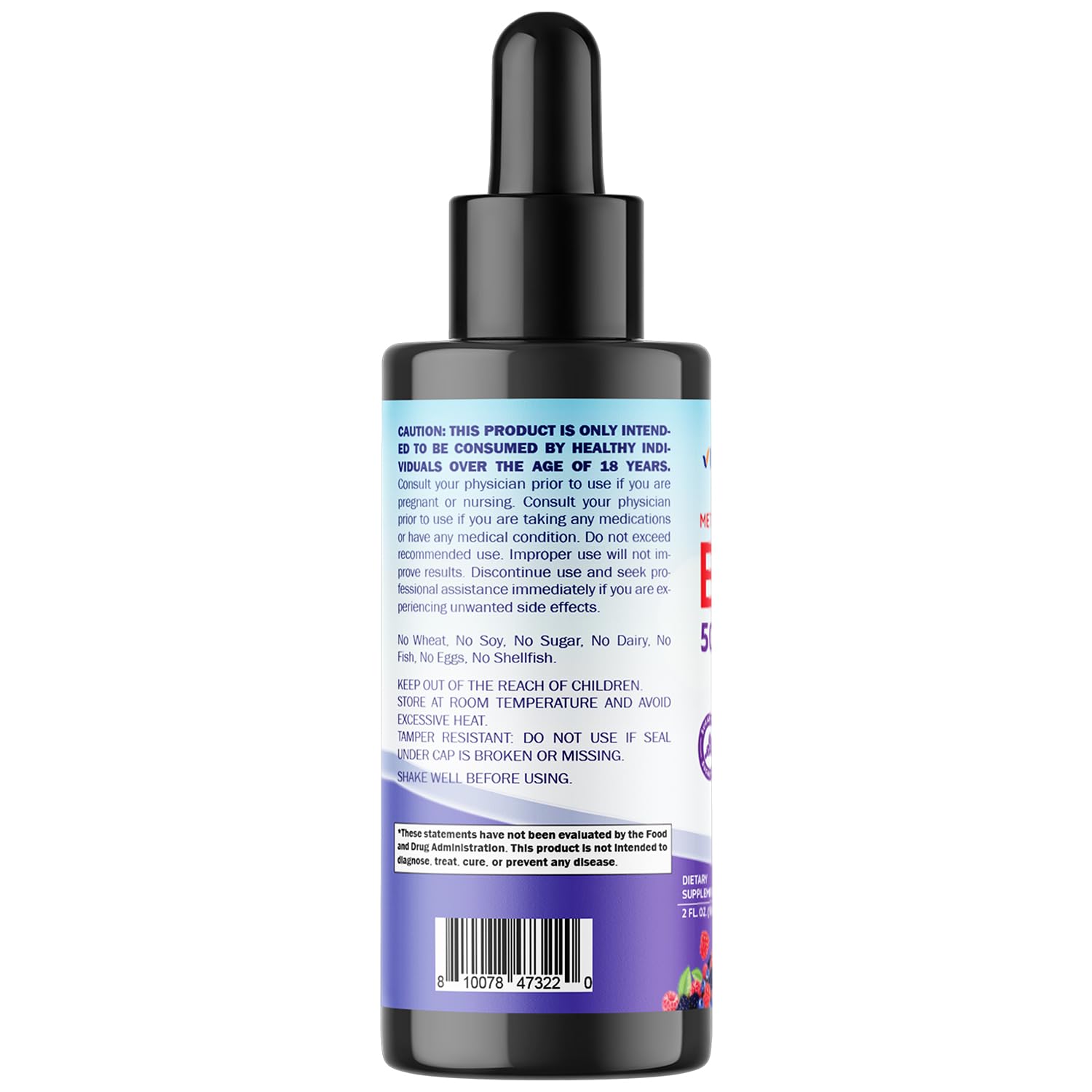 Serving directions showing dosage range 1 ml to 10 ml