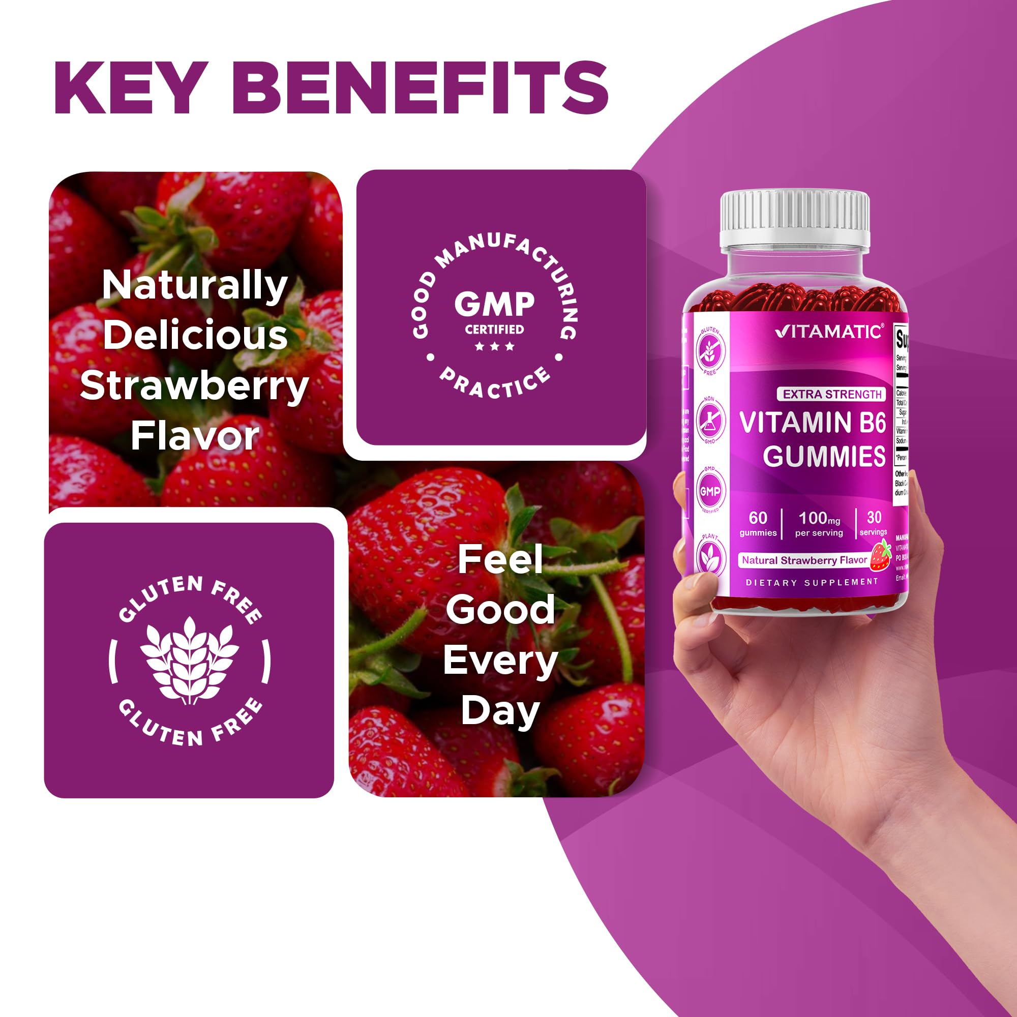 Vitamatic B6 100mg bottle packaging