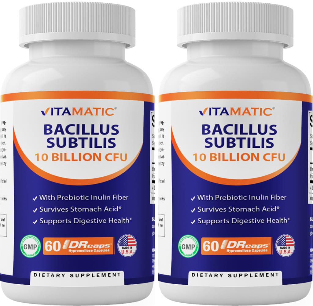 Vitamatic Bacillus Subtilis 10 Billion DR Capsule bottle front