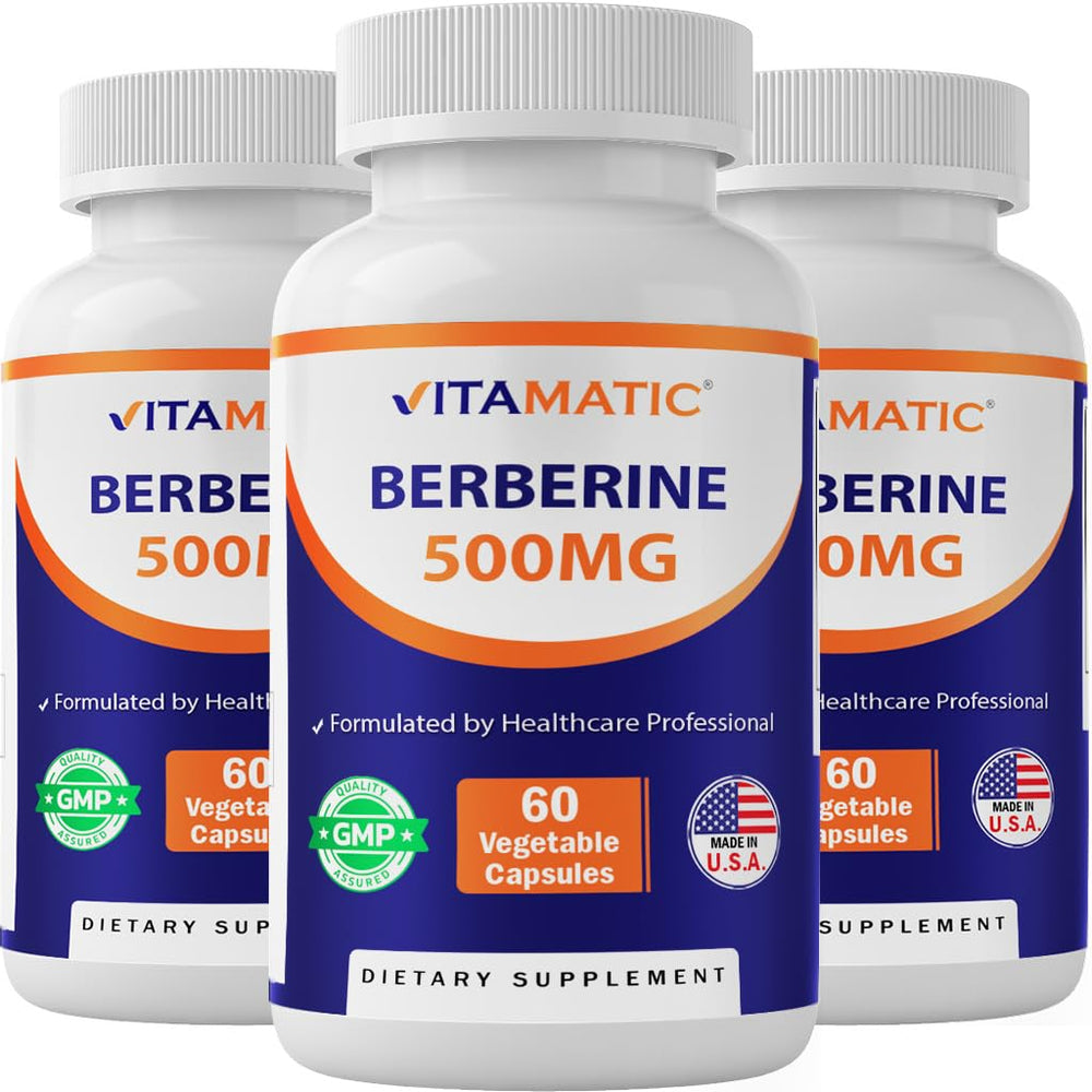 Vitamatic Berberine 500mg bottle with 60 capsules