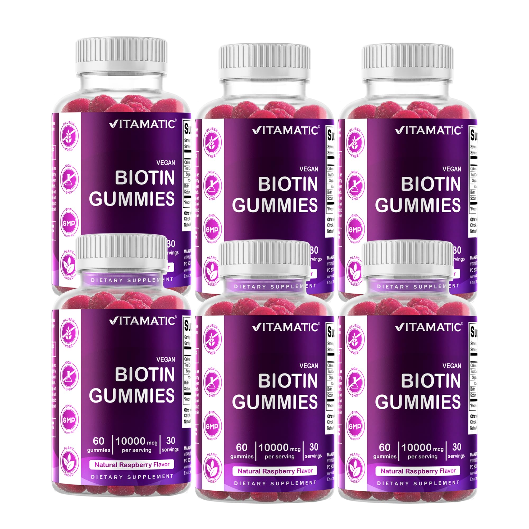 Vitamatic Biotin Gummies bottle front view