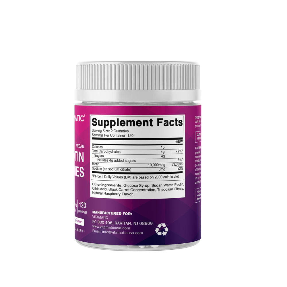 Biotin 10 mg per daily serving gummy form