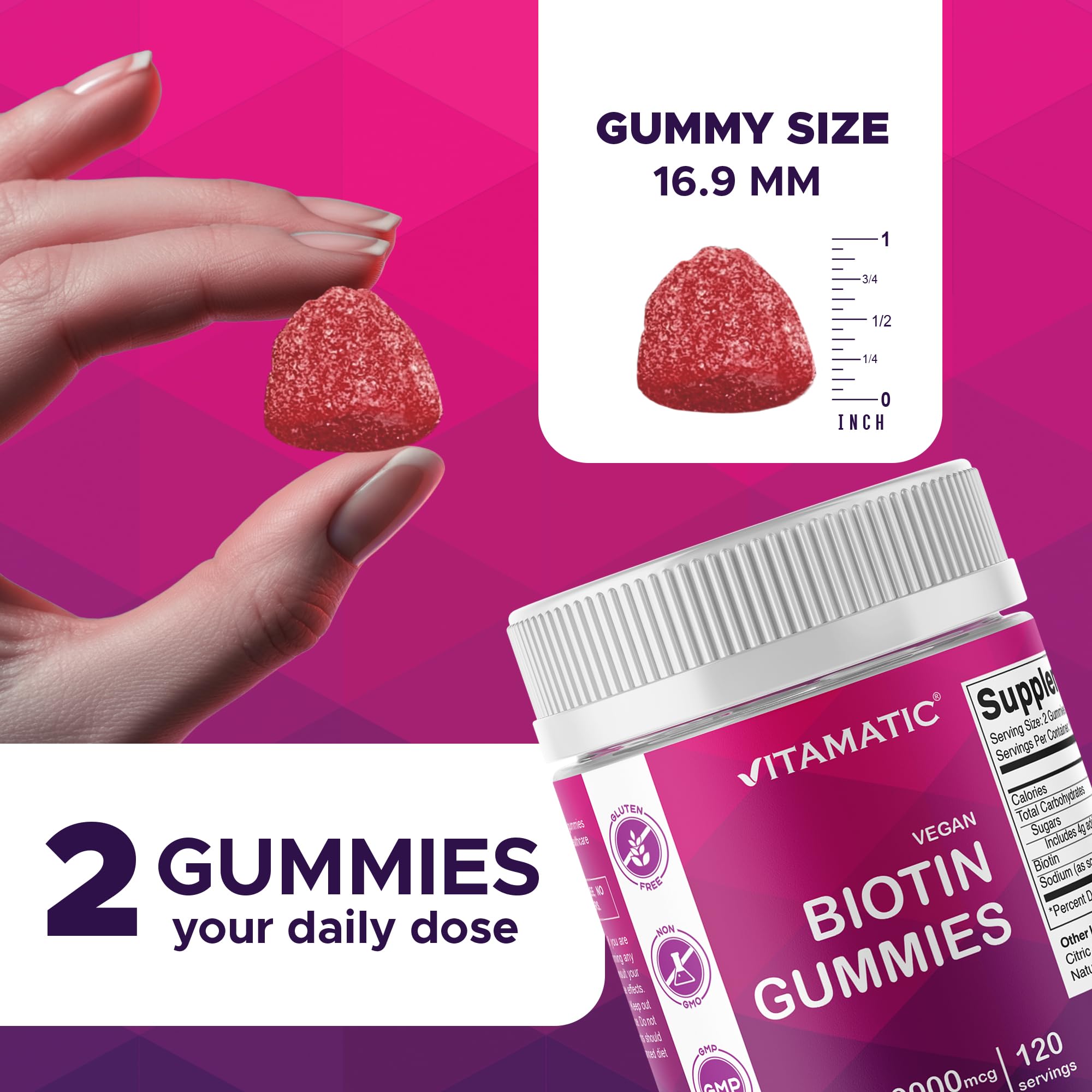 Vegan-friendly Biotin Gummies ingredients close-up