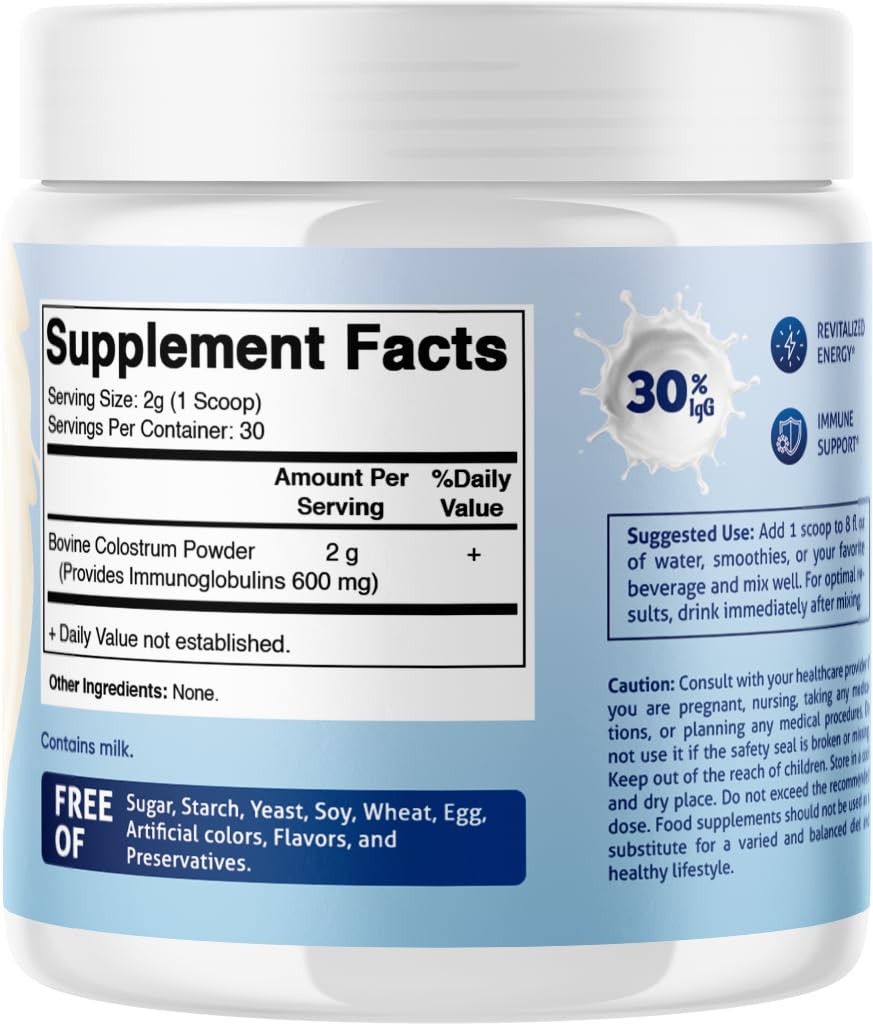 60 gram container of Vitamatic Colostrum powder