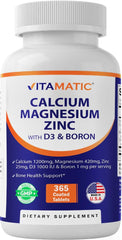 Vitamatic Calcium Magnesium Zinc D3 Boron bottle - front view