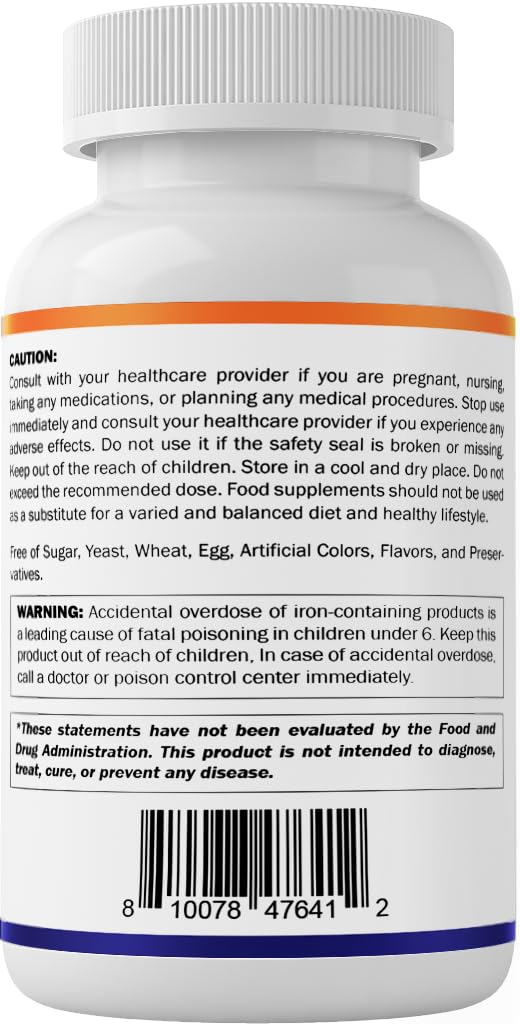 USA-made Vitamatic iron supplement packaging