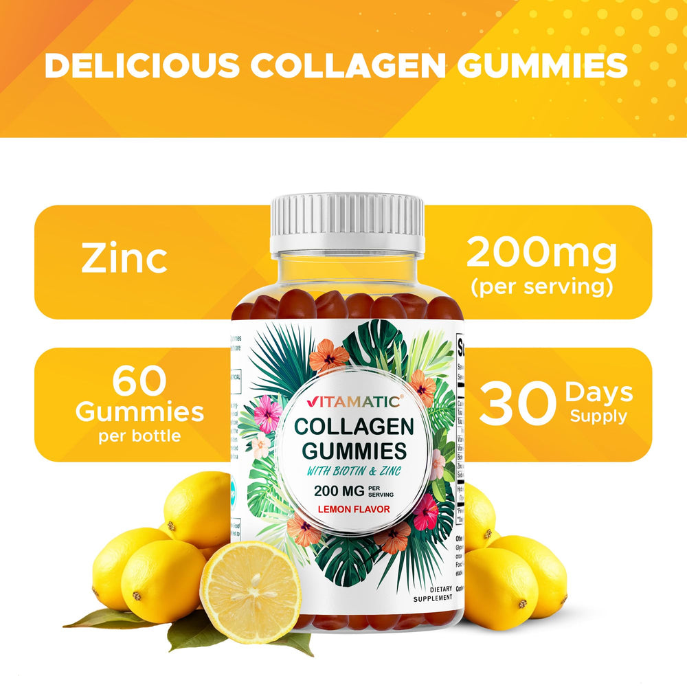 Nutrition facts panel for Vitamatic Collagen Gummies