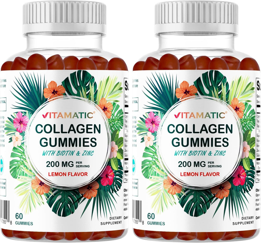 Vitamatic Collagen Gummies tropical flavor packaging