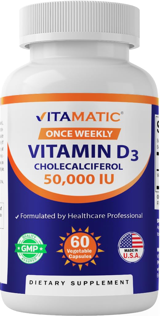 Vitamatic Vitamin D3 50,000 IU weekly dose capsules