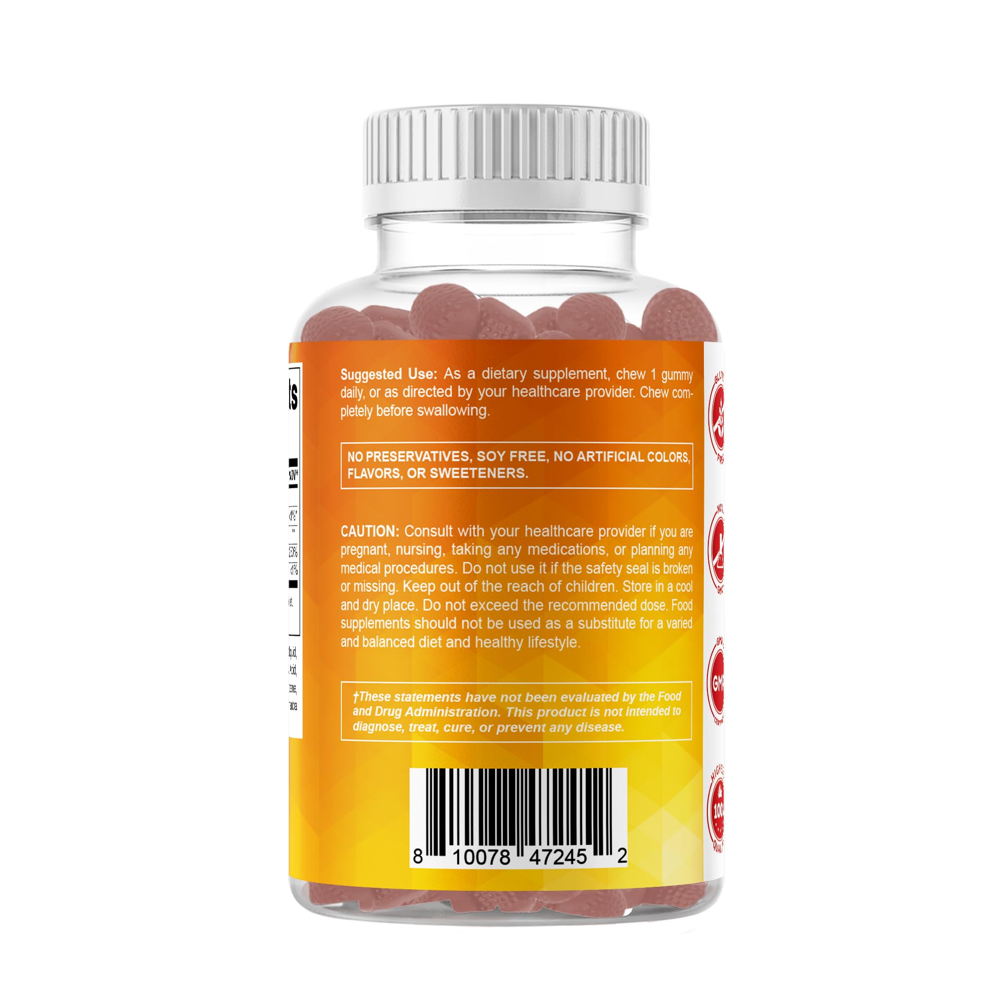 Product label with 120 servings per bottle