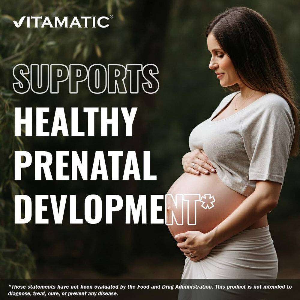 Non-GMO and gluten-free icons for Vitamatic Folic Acid