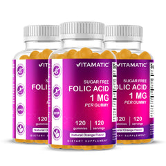 Vitamatic Folic Acid Gummies bottle front