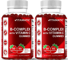 Vitamatic front packaging showing natural strawberry flavor and two-bottle value