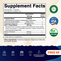 Front view of Vitamatic GLP-1 supplement bottle