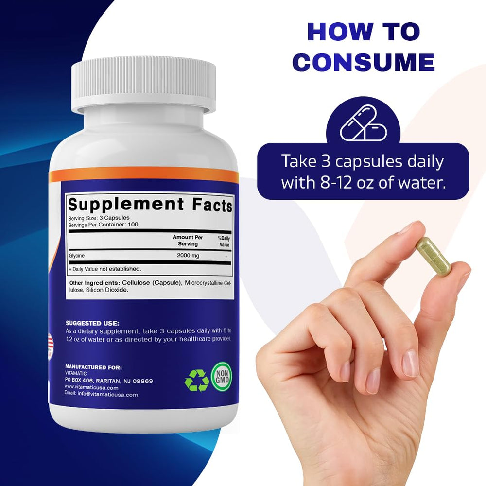 Made in the USA label on Glycine supplement