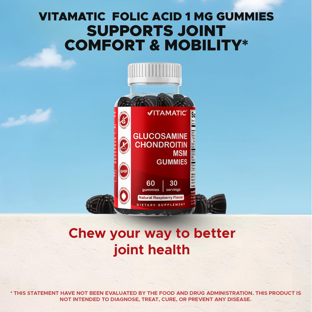 Nutrition facts panel for Vitamatic gummies