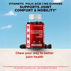 Nutrition facts panel for Vitamatic gummies