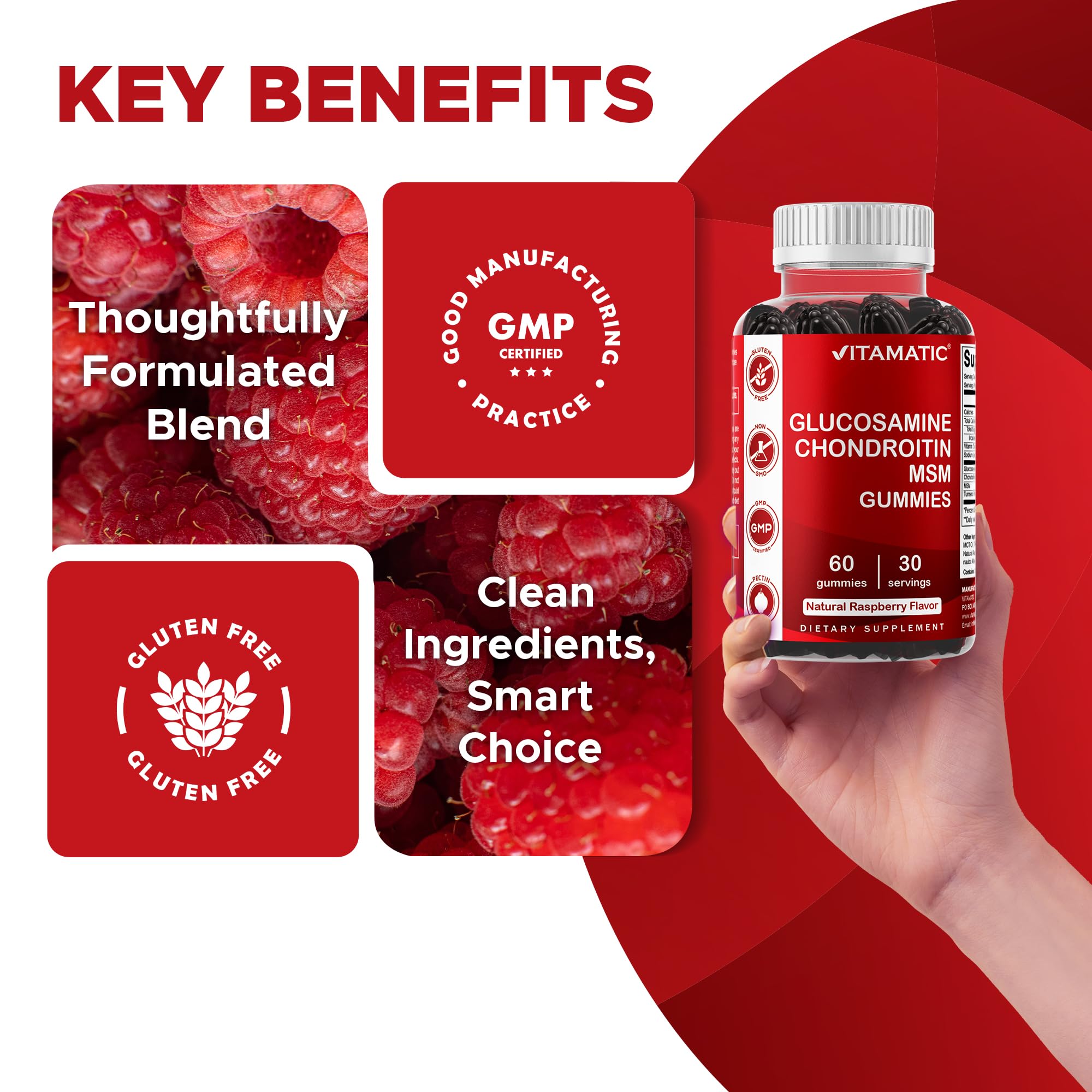 Non-GMO, gluten-free vegan label on Vitamatic packaging