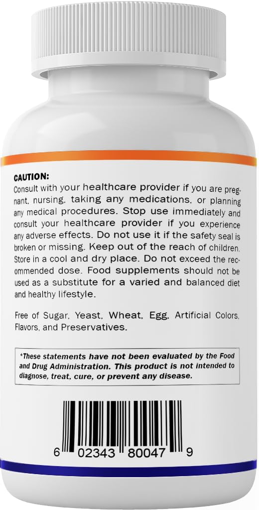 Supplement facts and ingredients list for Vitamatic