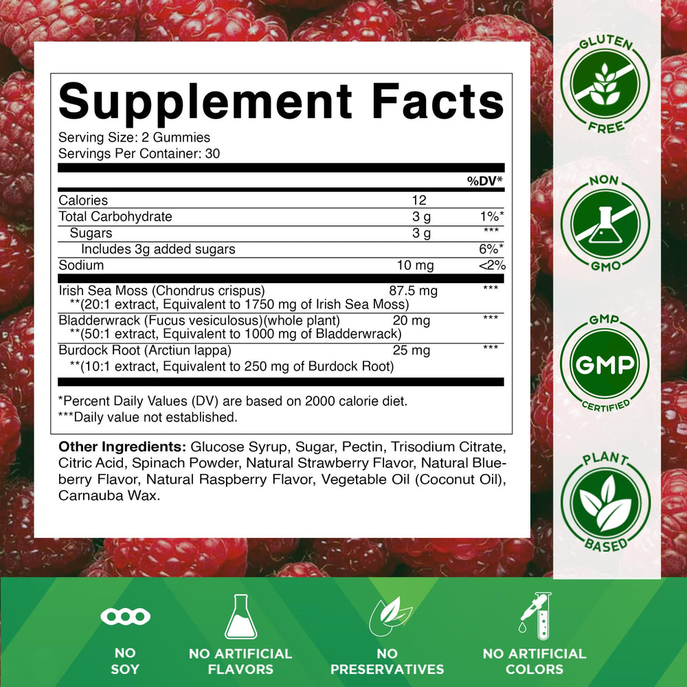 Vitamatic Irish Sea Moss Gummies 60-count bottle