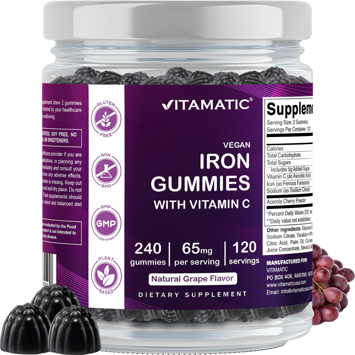 Vitamatic Iron 65 mg Gummies front view
