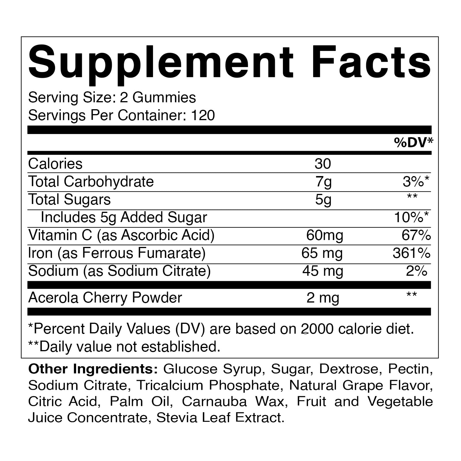 Vitamatic Iron 65 mg Gummies bottle packshot