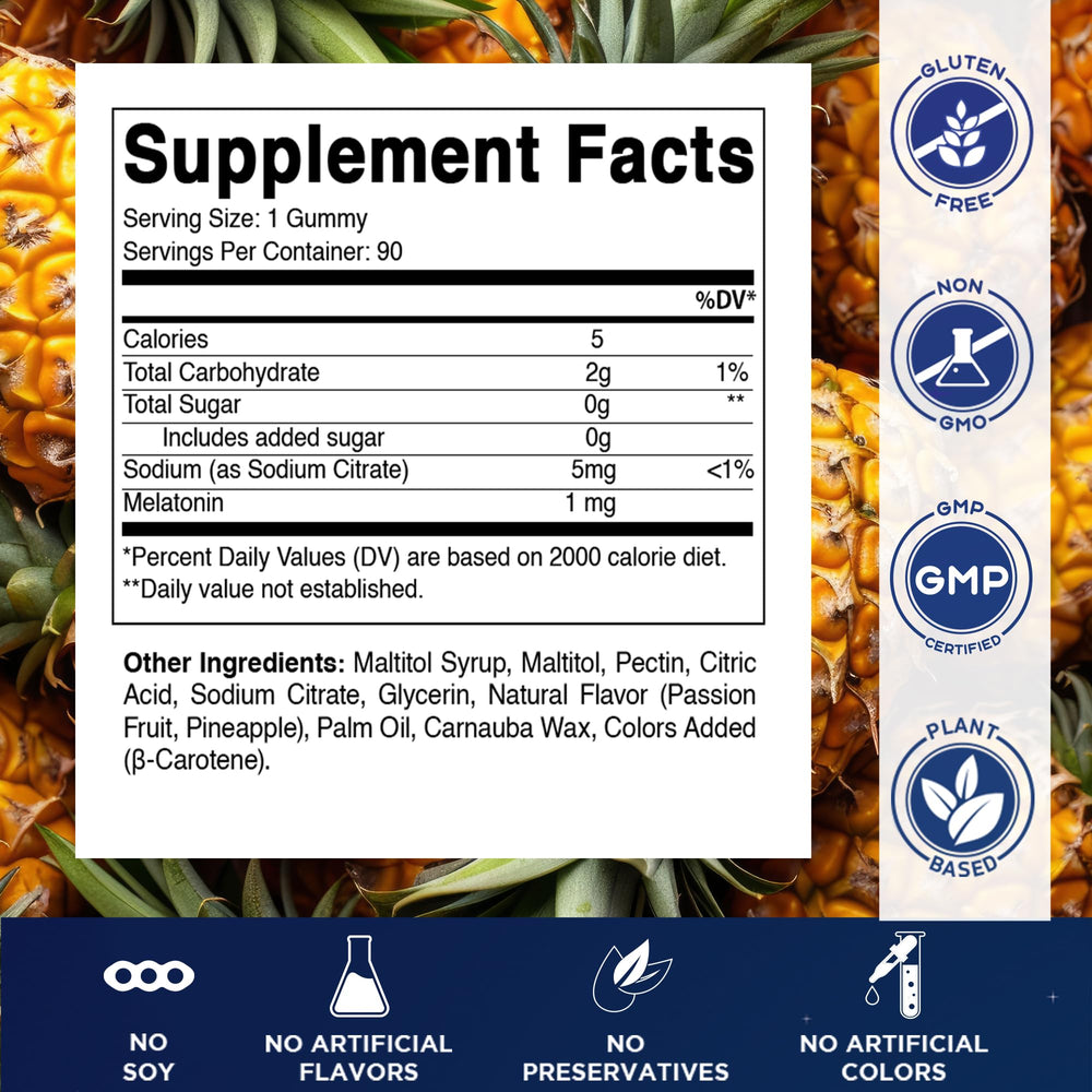 Packaging showing sugar-free, non-GMO, gluten-free claims