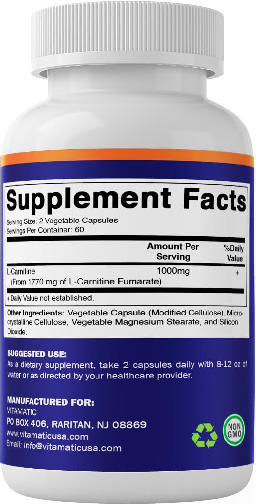 Vitamatic L-Carnitine Fumarate three-bottle set illustrating long-term value.