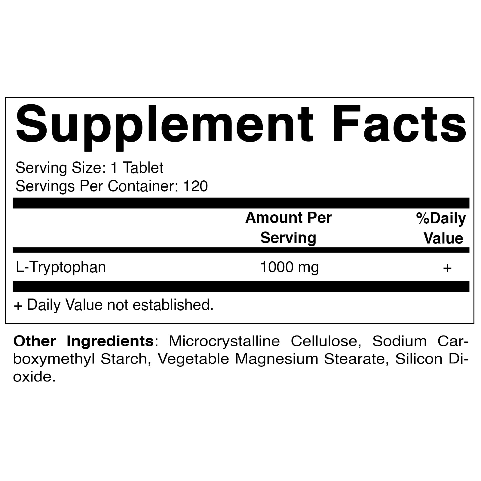 Close-up of L-Tryptophan 1000mg tablets