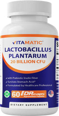 Vitamatic Lactobacillus Plantarum 20B CFU bottle front view
