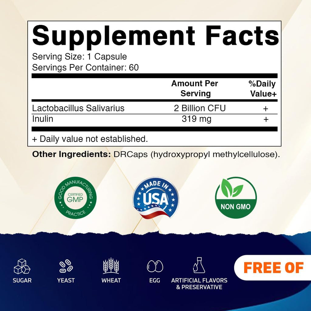 Back label with supplement facts
