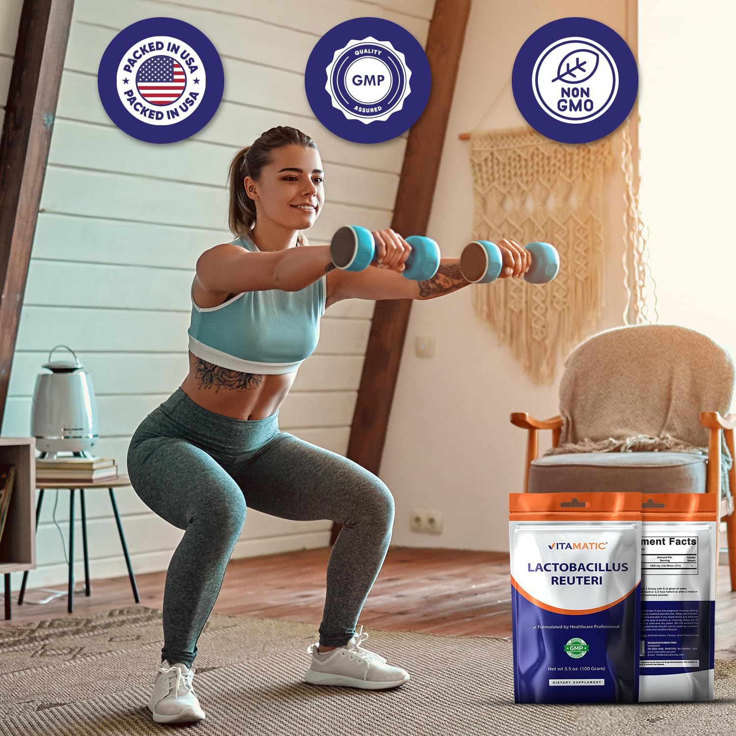 Immune support concept with probiotic imagery