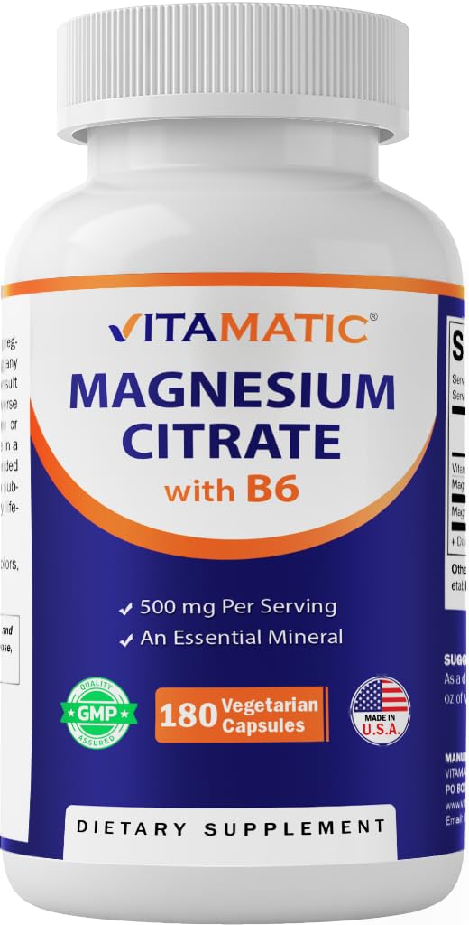 Vitamatic Magnesium Citrate 500 mg per serving bottle