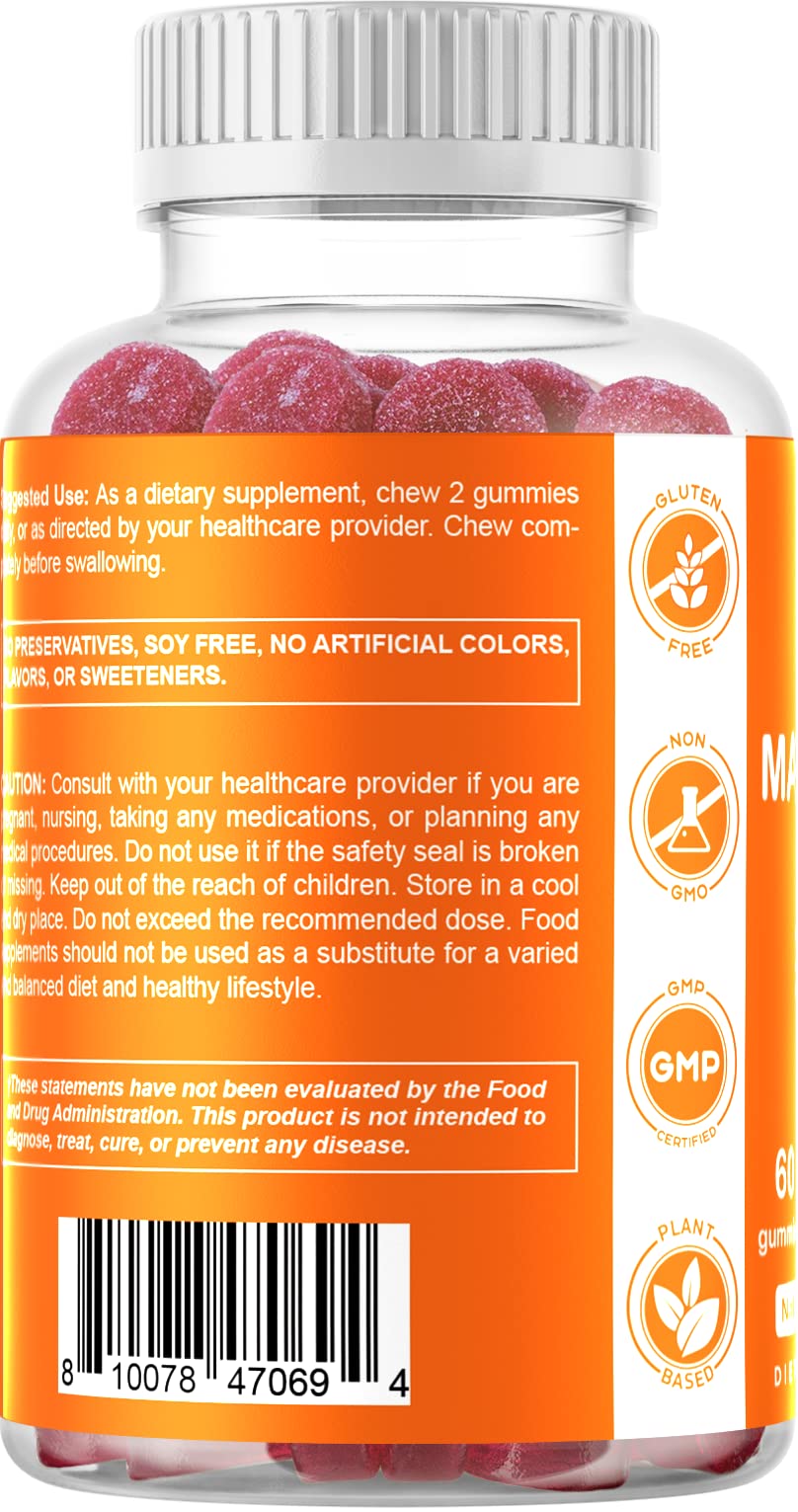 Vitamatic Magnesium Citrates Gummies packaging close-up shows 60-count bottle and pack-of-2 value.