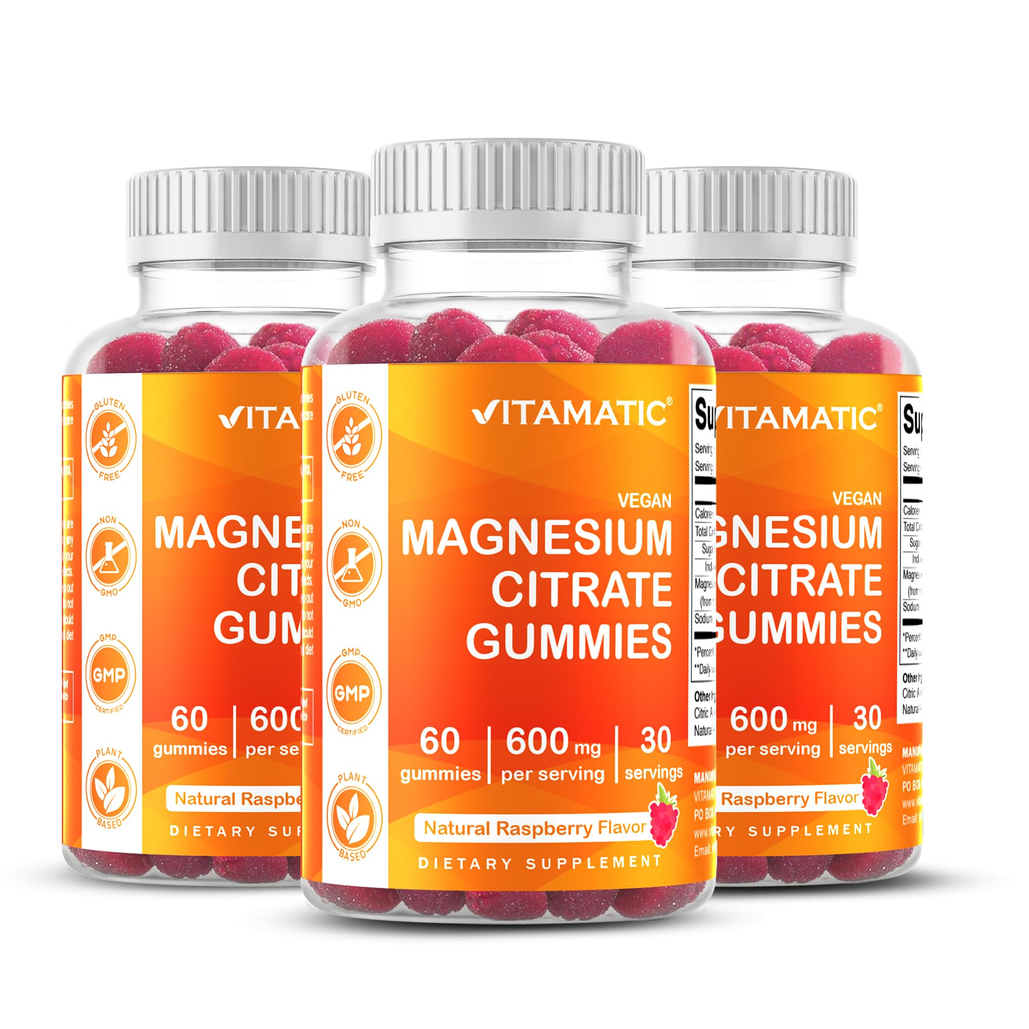 Vitamatic Magnesium Gummies bottle front view
