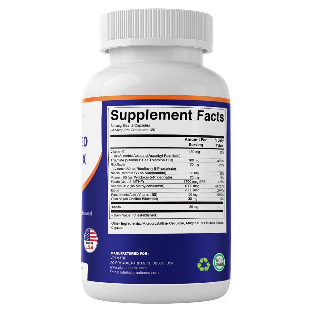 Vitamatic manufacturing facility bottle image indicating GMP quality