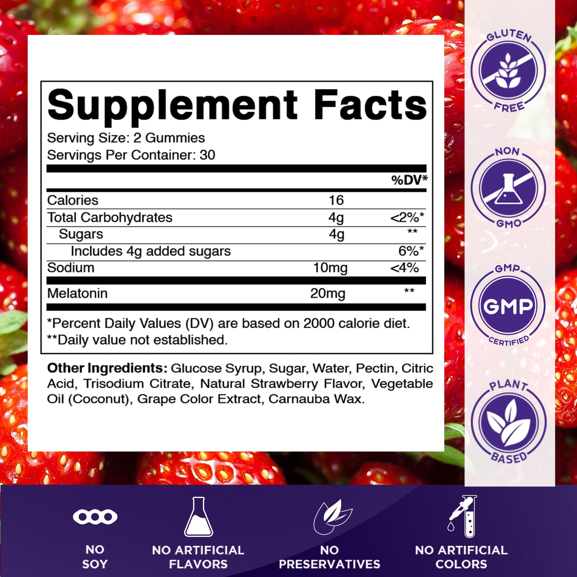 Close-up of blackberry-flavored Vitamatic Melatonin Gummies