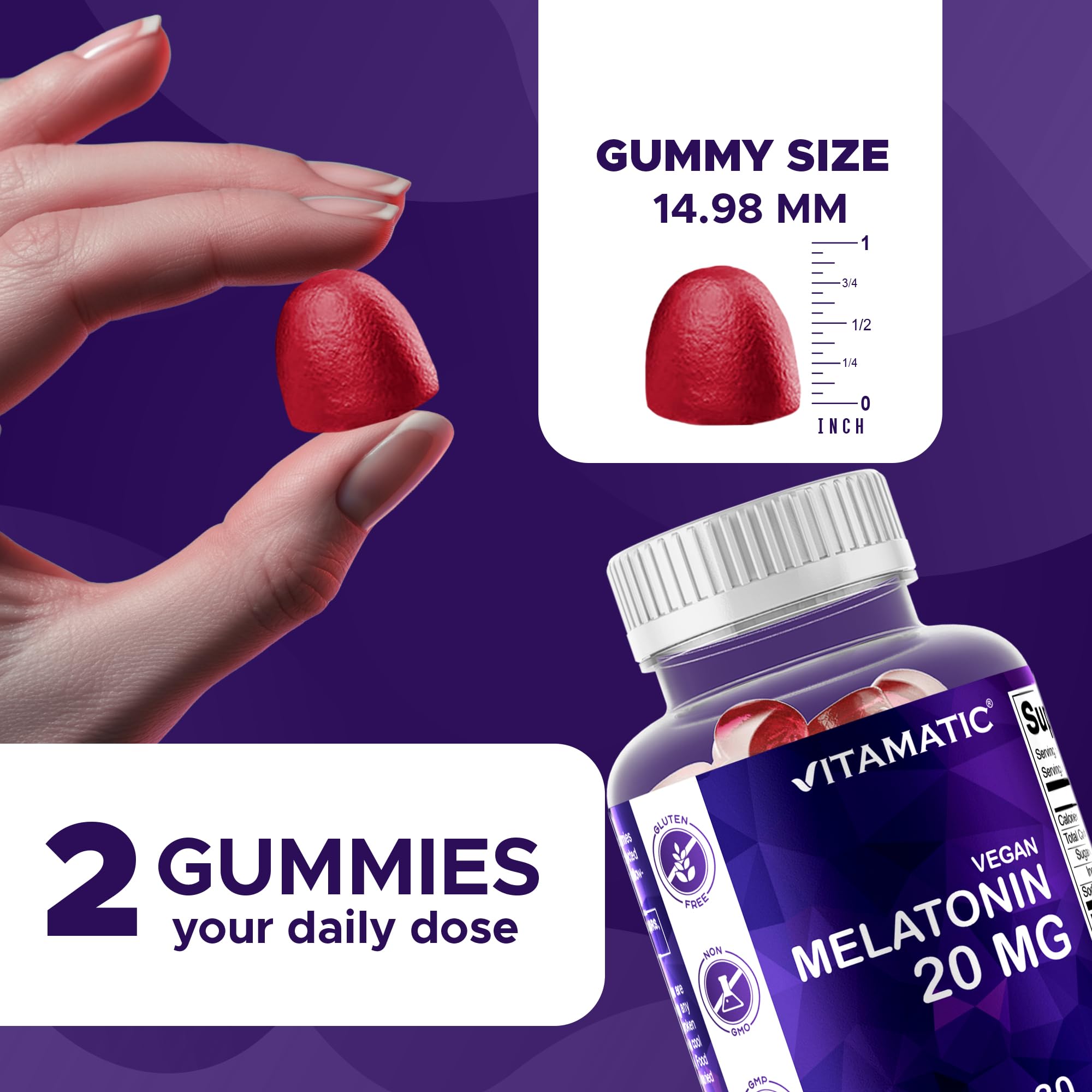 Close-up of blackberry-flavored gummies