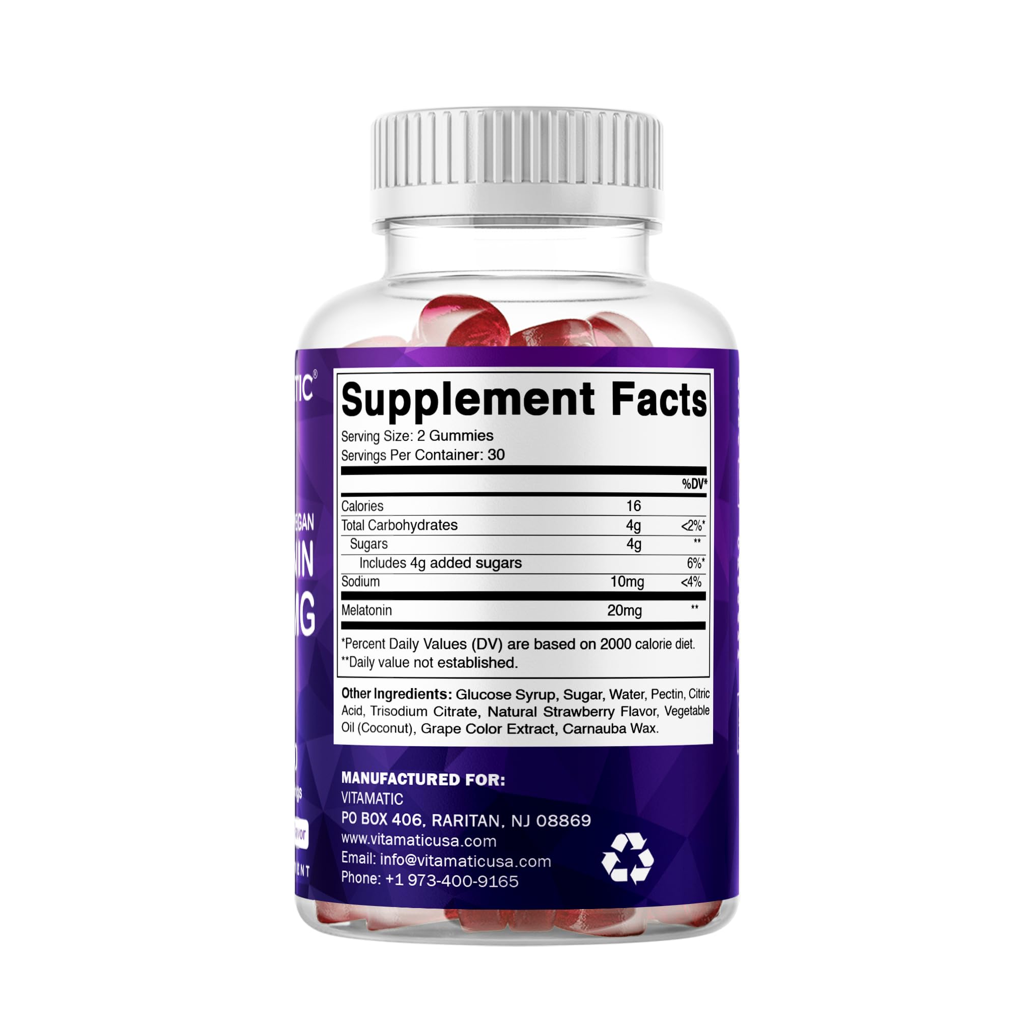 Free from starch, soy, yeast, wheat, egg, artificial colors, flavors and preservatives