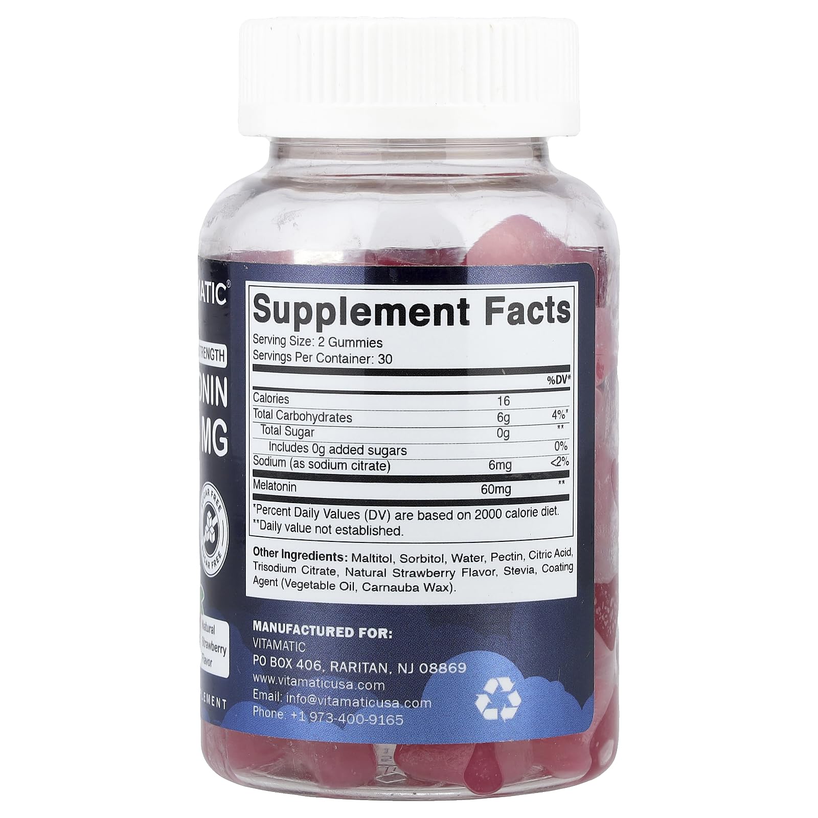 Vitamatic Melatonin Gummies vegan-friendly gummy close-up