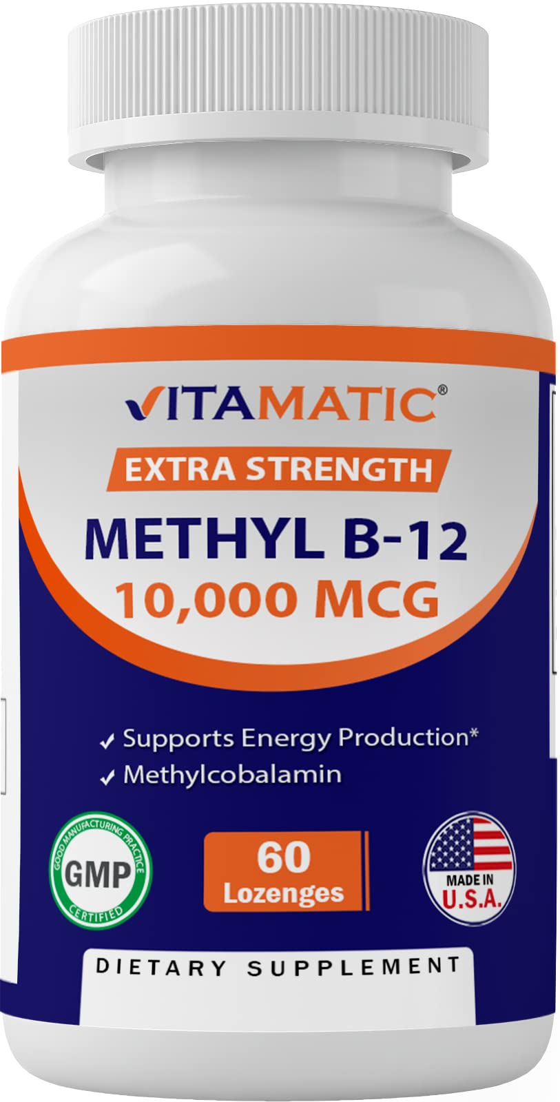 Vitamatic Methyl B12 bottle with 60 lozenges