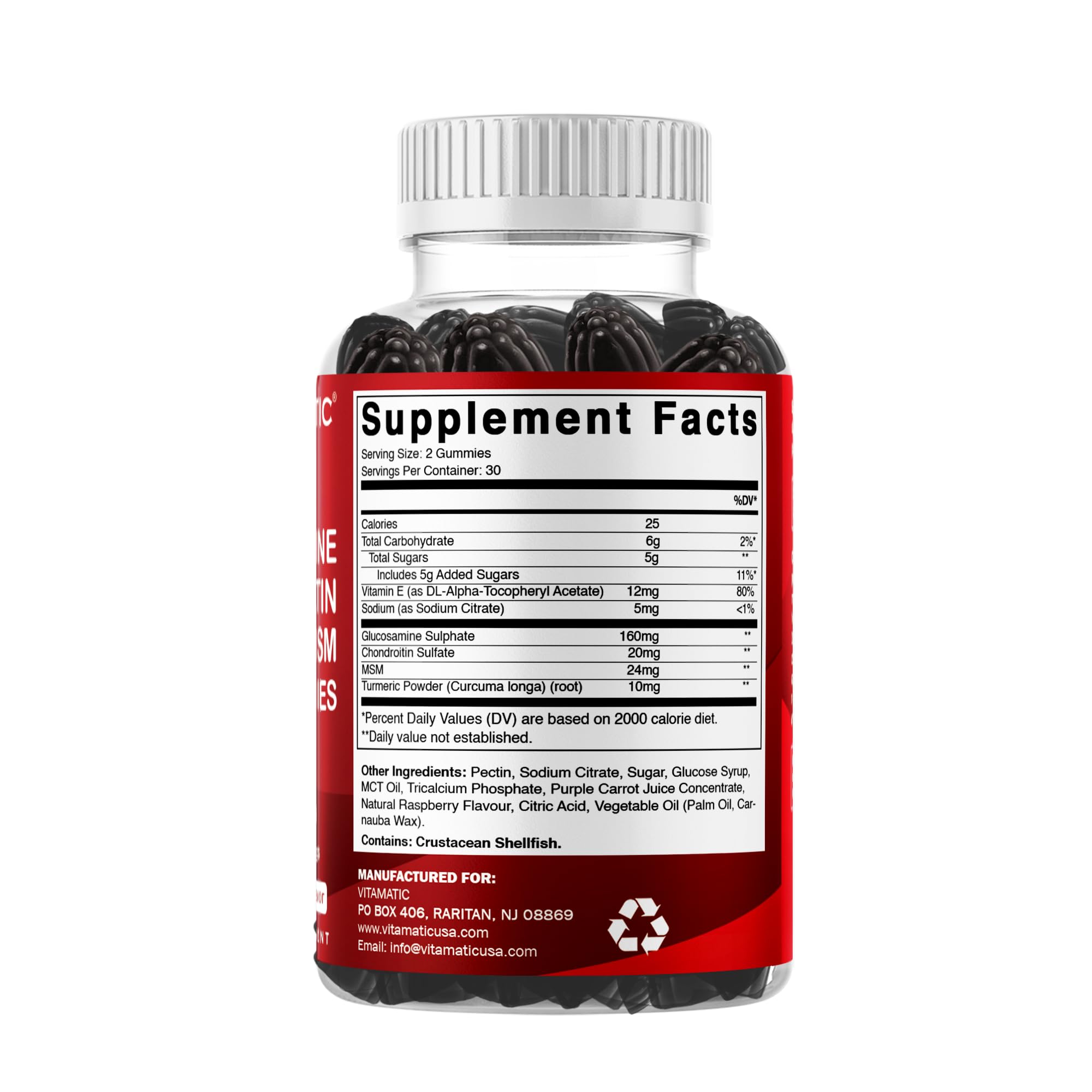 Pack of 2 gummies front view with label