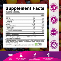 Front view of Vitamatic Prebiotic Fiber Gummies bottle