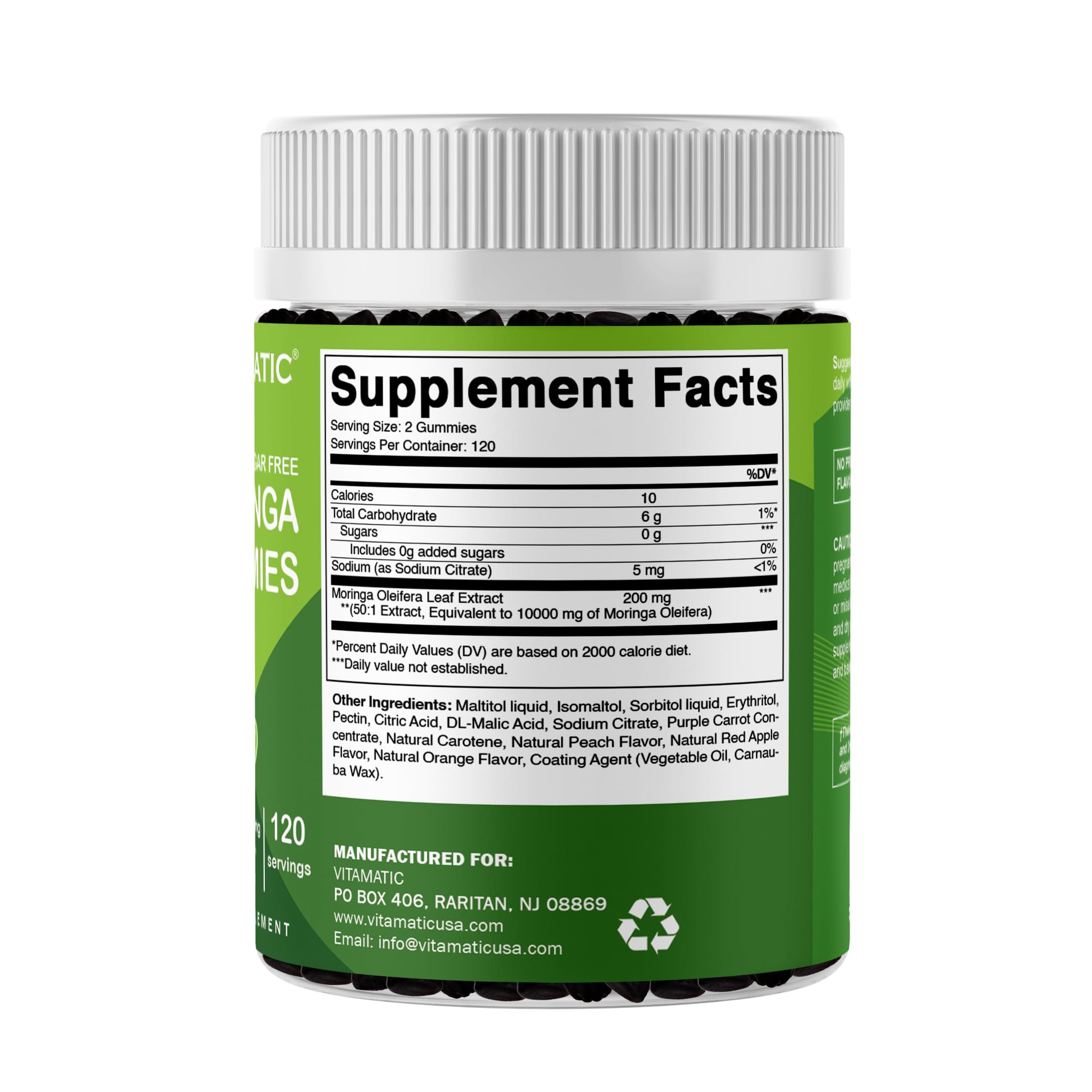 Pectin-based vegan-friendly gummies icon on packaging